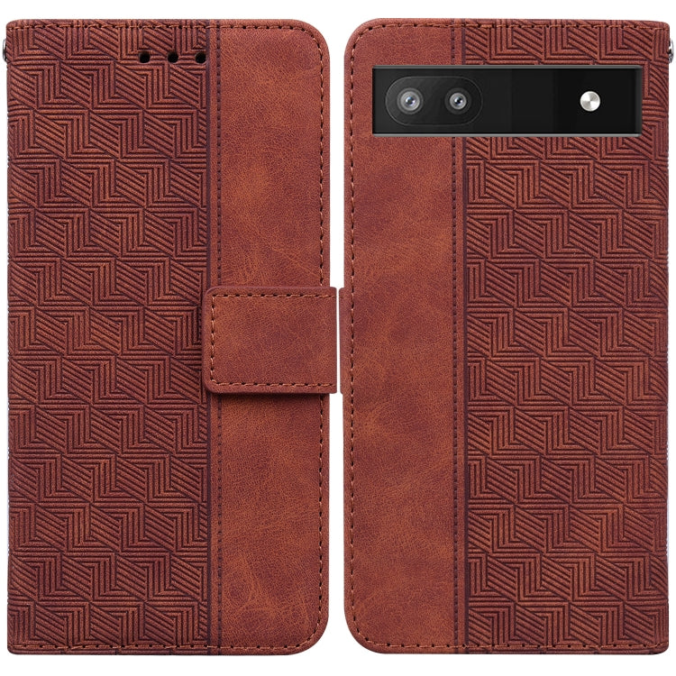 For Google Pixel 6a Geometric Embossed Leather Phone Case