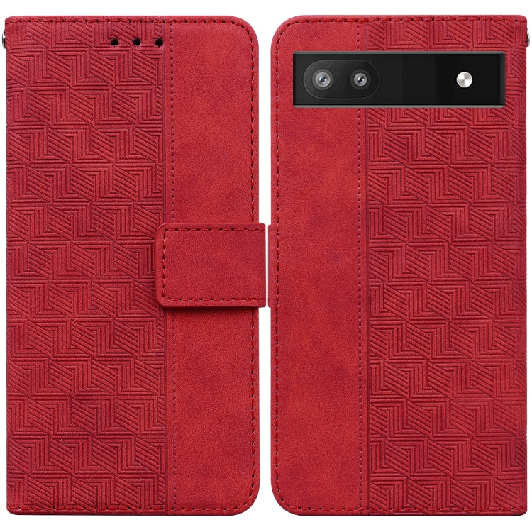 For Google Pixel 6a Geometric Embossed Leather Phone Case