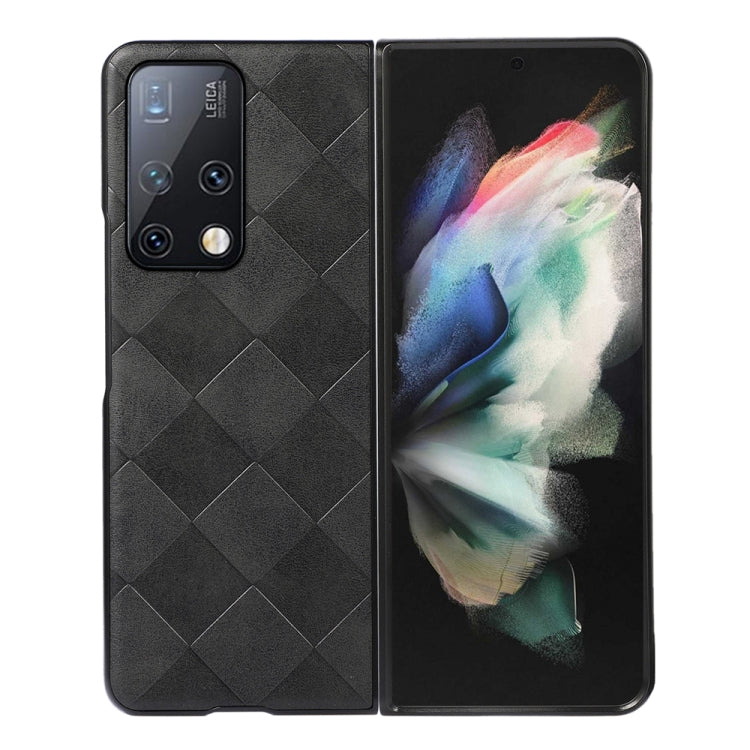 For Huawei Mate X2 Weave Plaid PU Phone Case