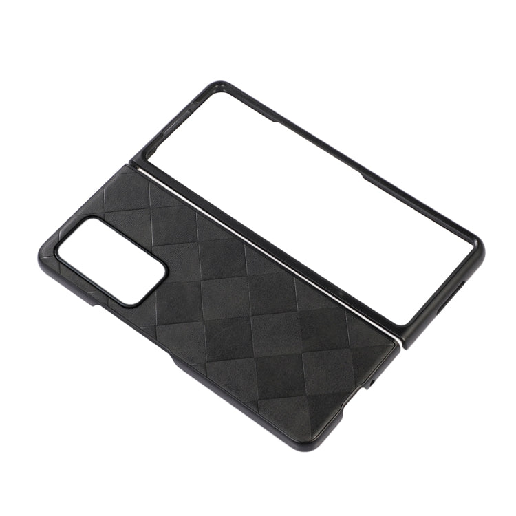 For Huawei Mate X2 Weave Plaid PU Phone Case