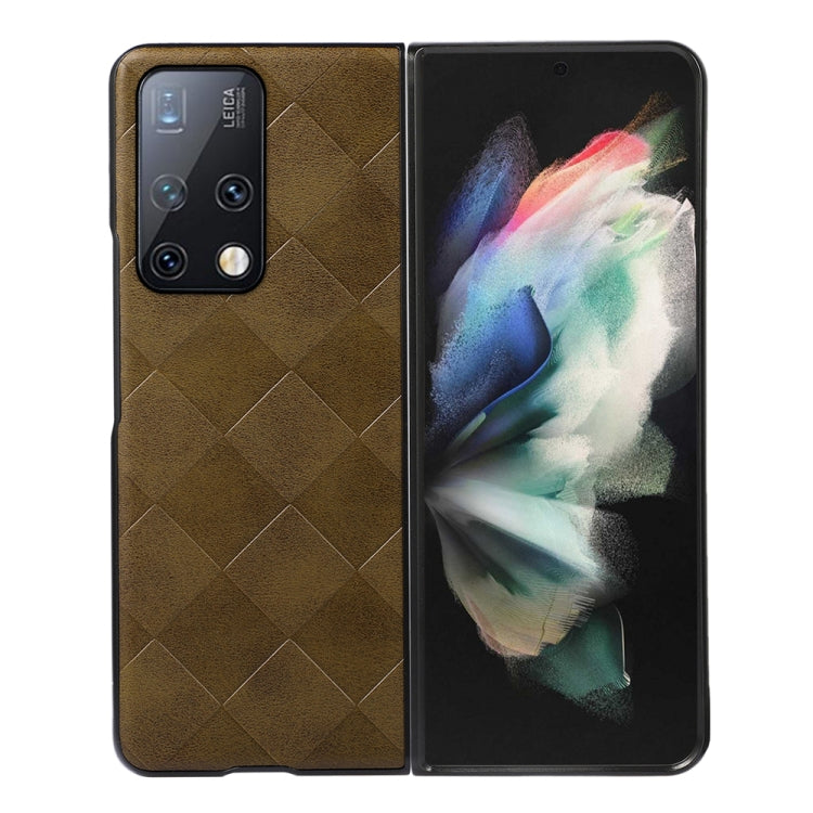 For Huawei Mate X2 Weave Plaid PU Phone Case