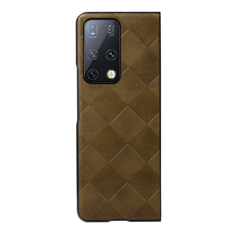 For Huawei Mate X2 Weave Plaid PU Phone Case
