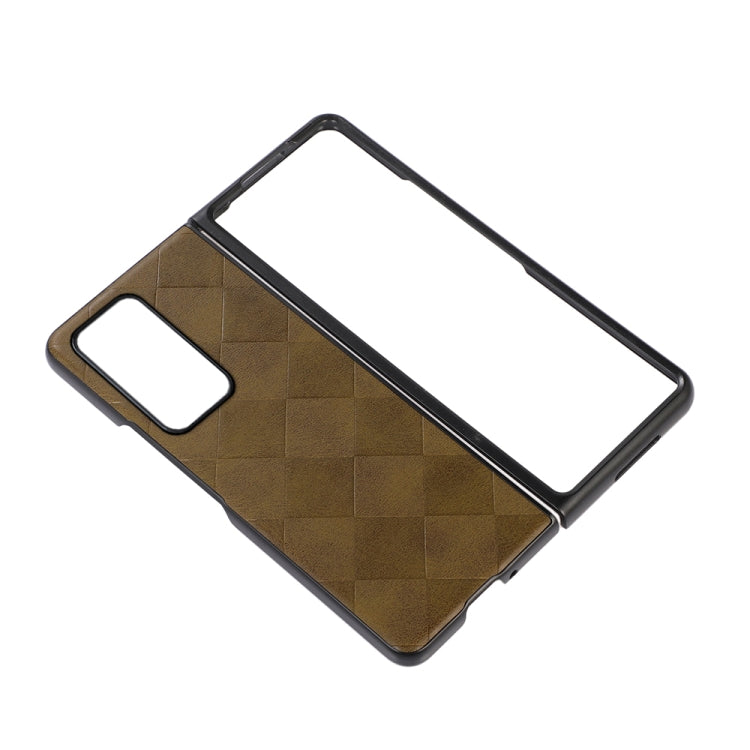 For Huawei Mate X2 Weave Plaid PU Phone Case