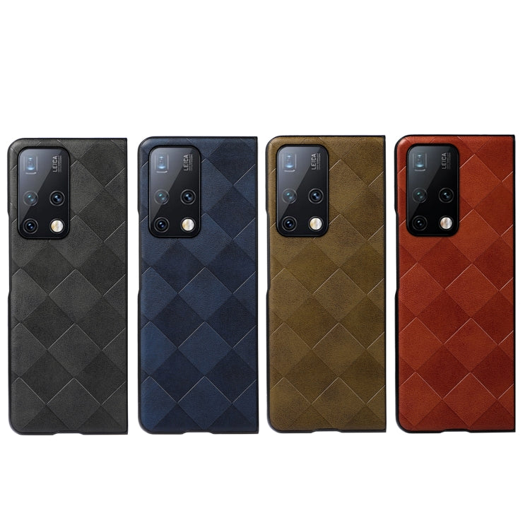 For Huawei Mate X2 Weave Plaid PU Phone Case