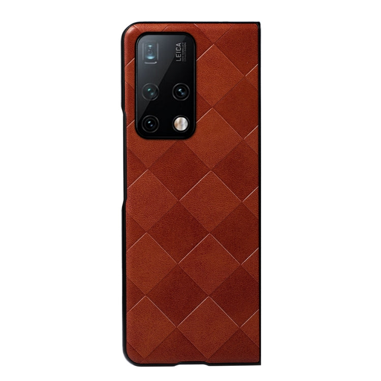 For Huawei Mate X2 Weave Plaid PU Phone Case