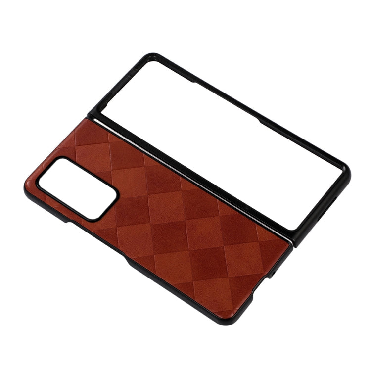For Huawei Mate X2 Weave Plaid PU Phone Case