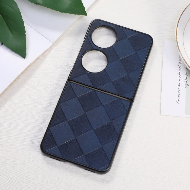 For Huawei P50 Pocket Weave Plaid PU Phone Case