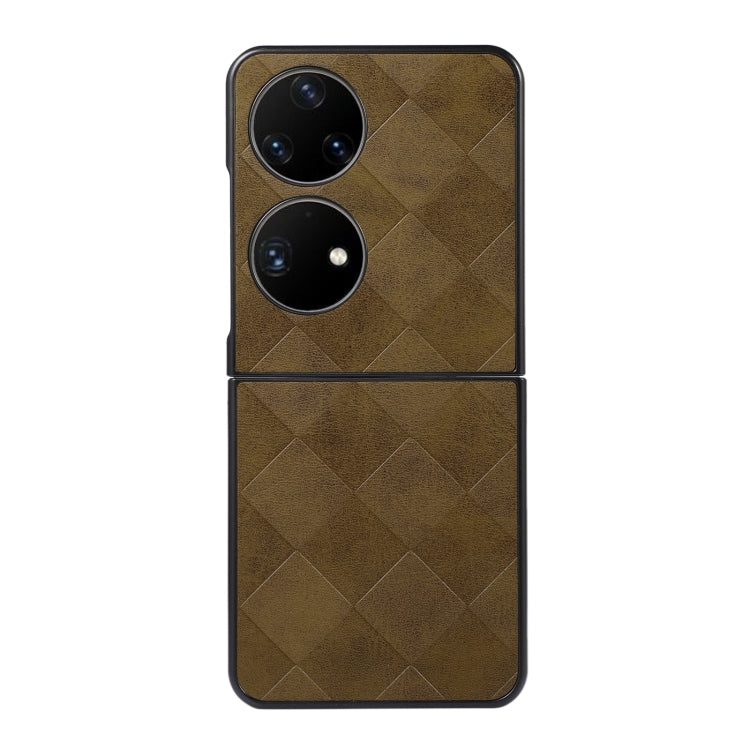 For Huawei P50 Pocket Weave Plaid PU Phone Case