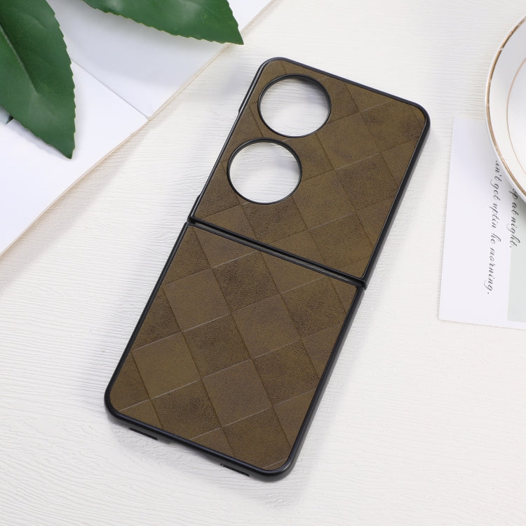 For Huawei P50 Pocket Weave Plaid PU Phone Case
