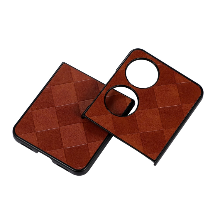For Huawei P50 Pocket Weave Plaid PU Phone Case
