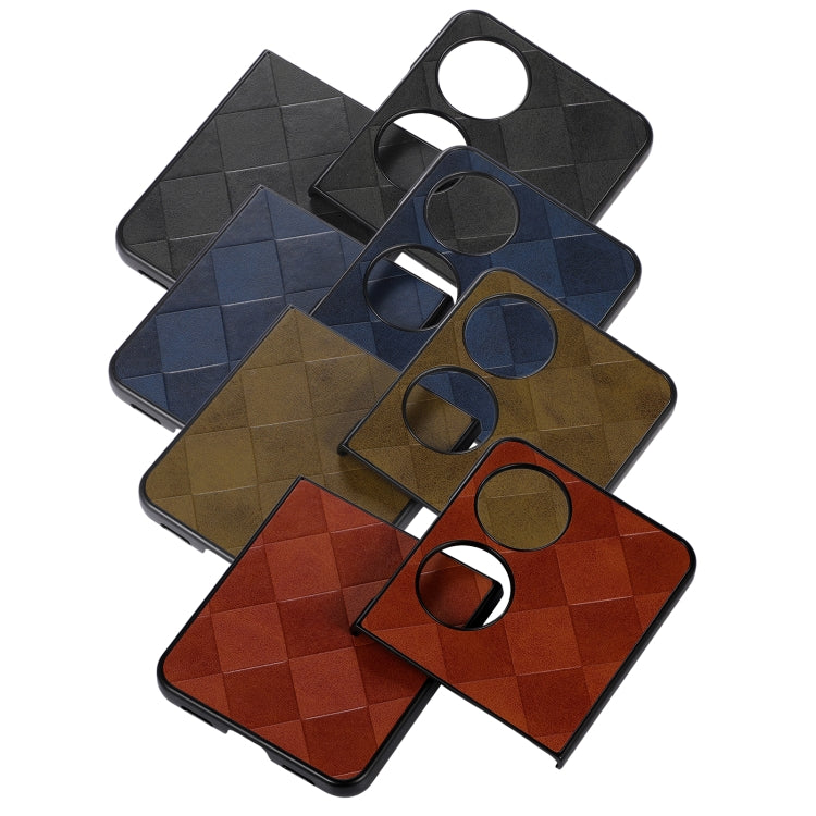 For Huawei P50 Pocket Weave Plaid PU Phone Case