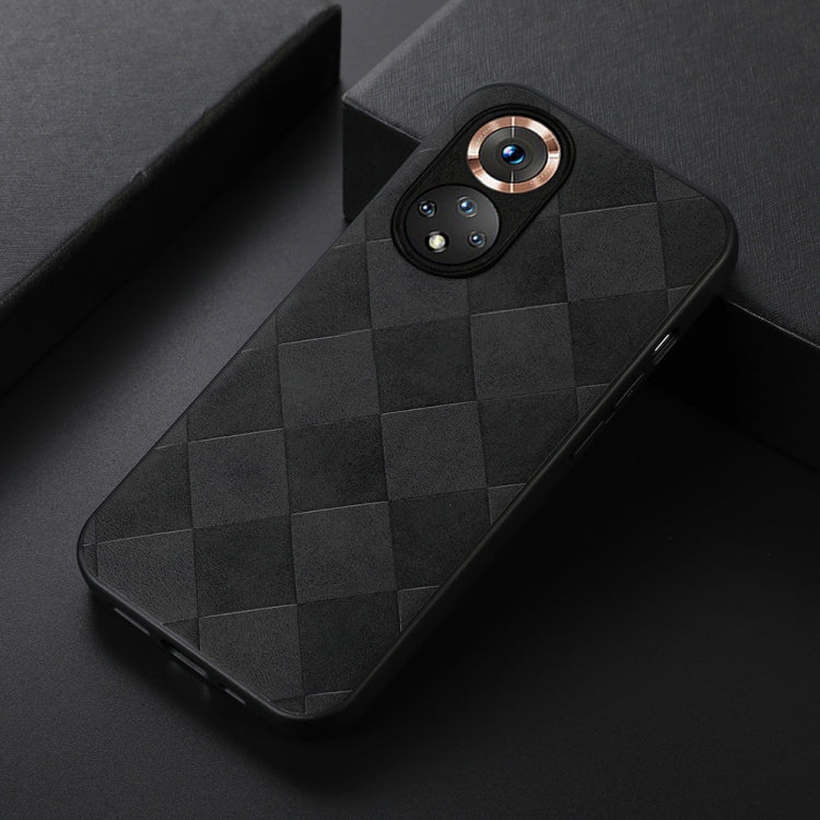 For Honor 50 Weave Plaid PU Phone Case
