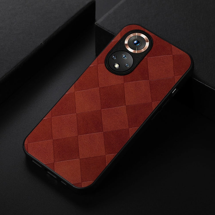 For Honor 50 Weave Plaid PU Phone Case