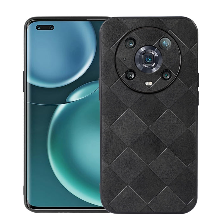 For Honor Magic4 Pro Weave Plaid PU Phone Case