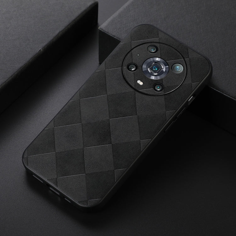 For Honor Magic4 Pro Weave Plaid PU Phone Case