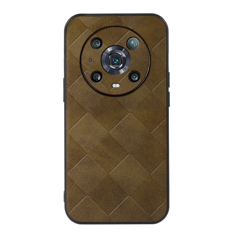 For Honor Magic4 Pro Weave Plaid PU Phone Case