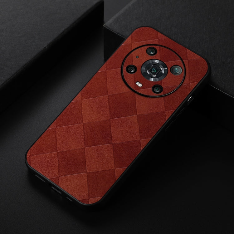 For Honor Magic4 Pro Weave Plaid PU Phone Case