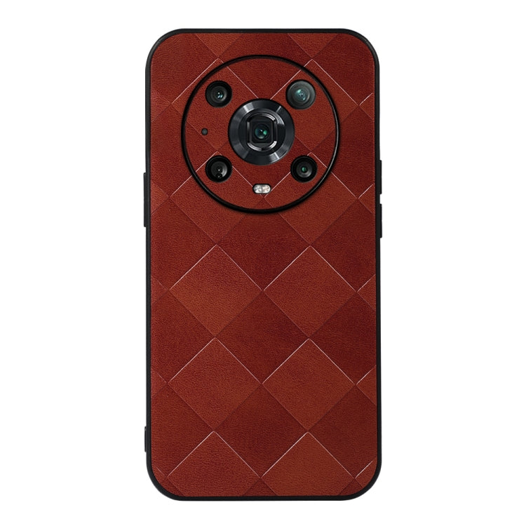 For Honor Magic4 Pro Weave Plaid PU Phone Case