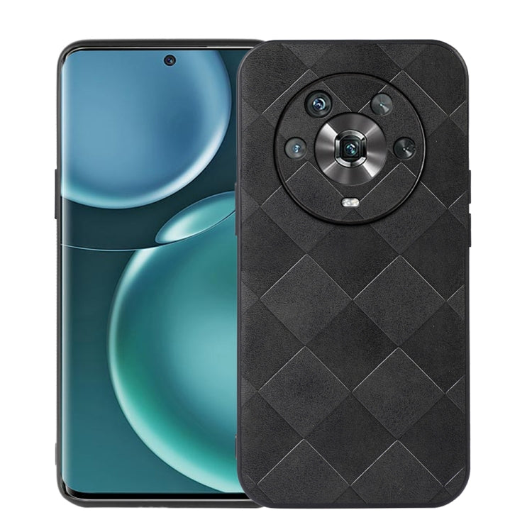 For Honor Magic4 Weave Plaid PU Phone Case
