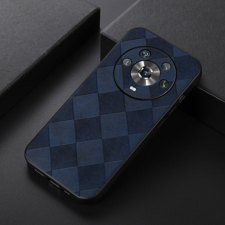 For Honor Magic4 Weave Plaid PU Phone Case