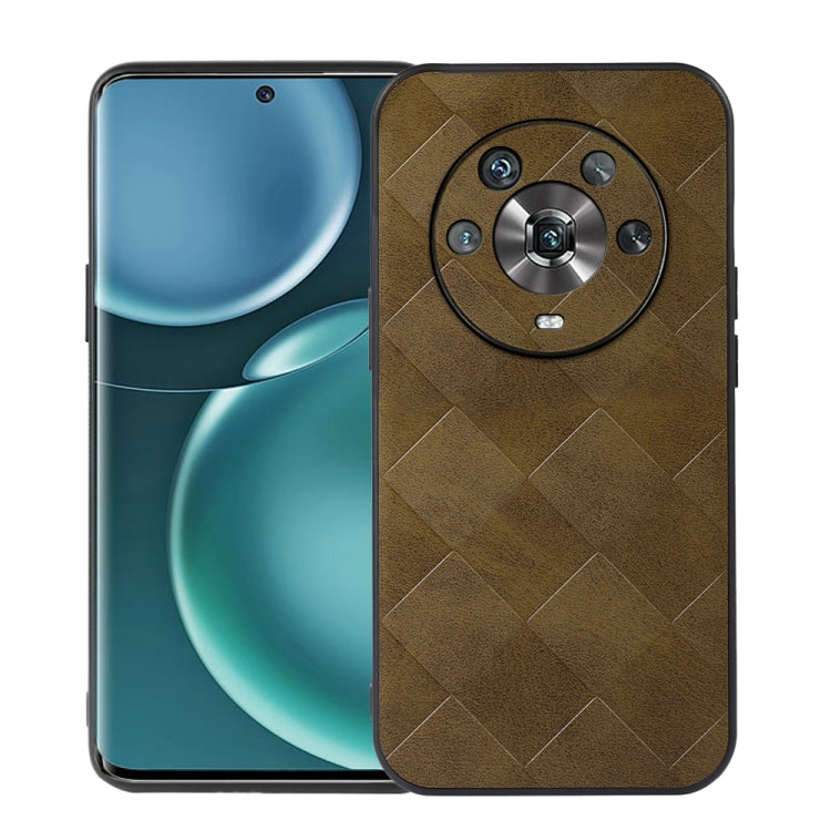 For Honor Magic4 Weave Plaid PU Phone Case