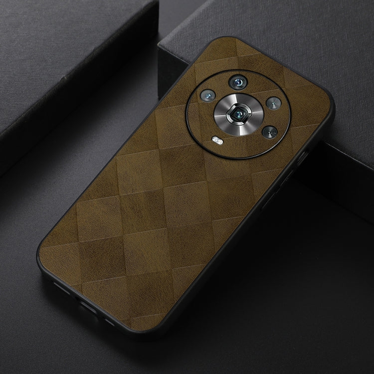 For Honor Magic4 Weave Plaid PU Phone Case