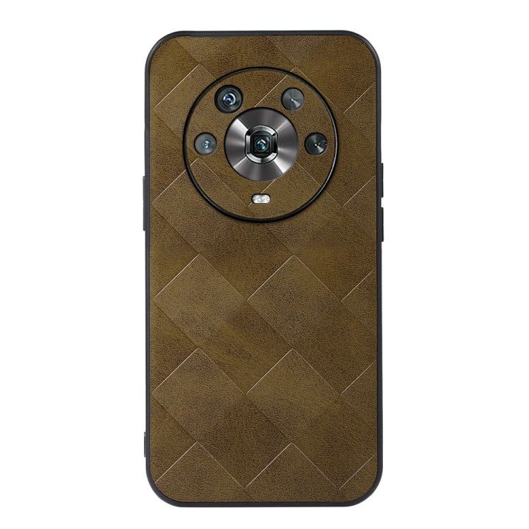 For Honor Magic4 Weave Plaid PU Phone Case