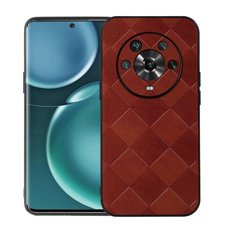 For Honor Magic4 Weave Plaid PU Phone Case