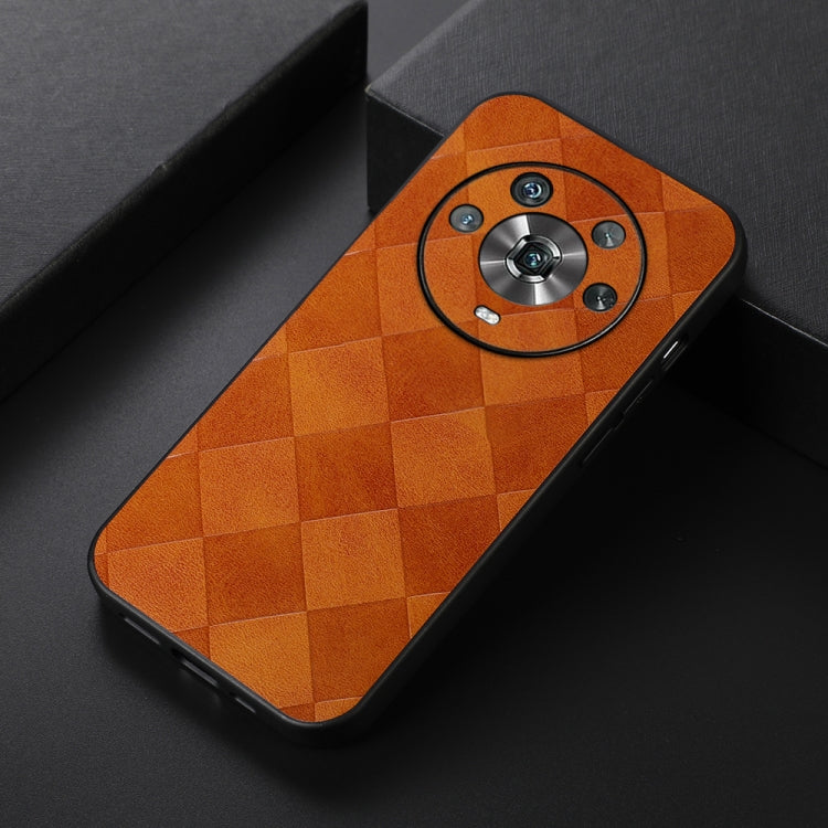 For Honor Magic4 Weave Plaid PU Phone Case