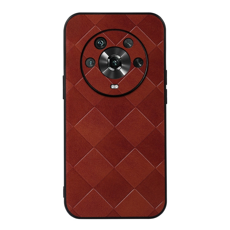 For Honor Magic4 Weave Plaid PU Phone Case