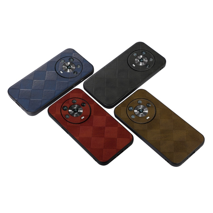 For Honor Magic4 Weave Plaid PU Phone Case