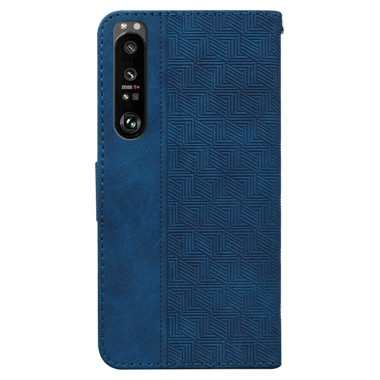 For Sony Xperia 1 III Geometric Embossed Leather Phone Case