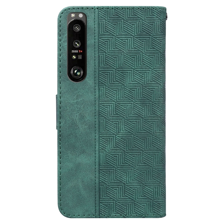For Sony Xperia 1 III Geometric Embossed Leather Phone Case