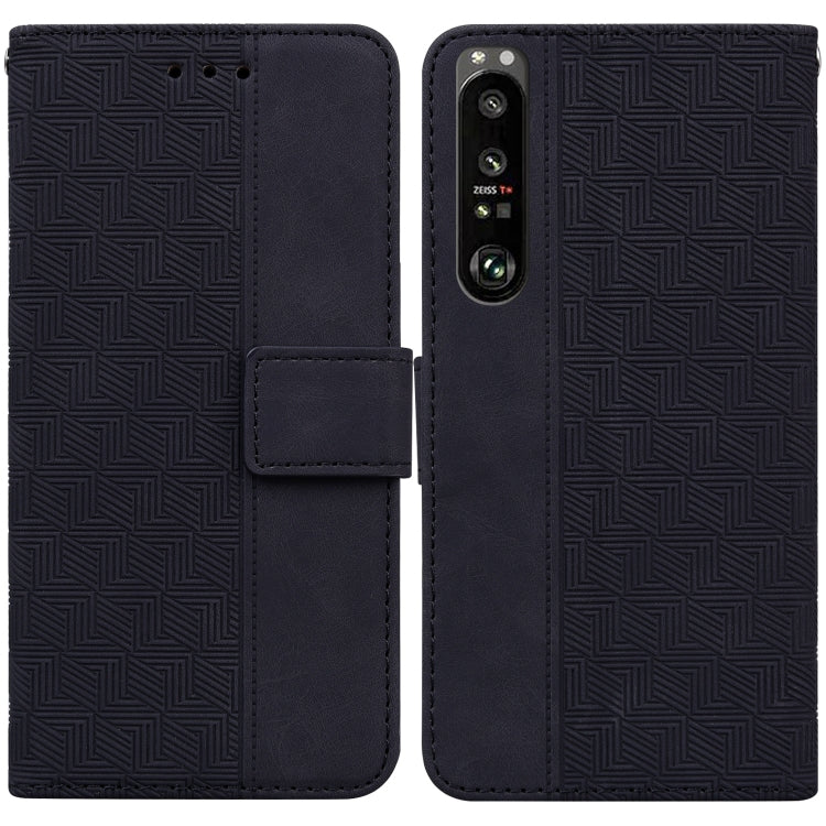 For Sony Xperia 1 III Geometric Embossed Leather Phone Case
