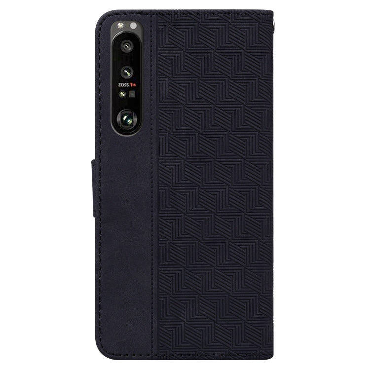 For Sony Xperia 1 III Geometric Embossed Leather Phone Case