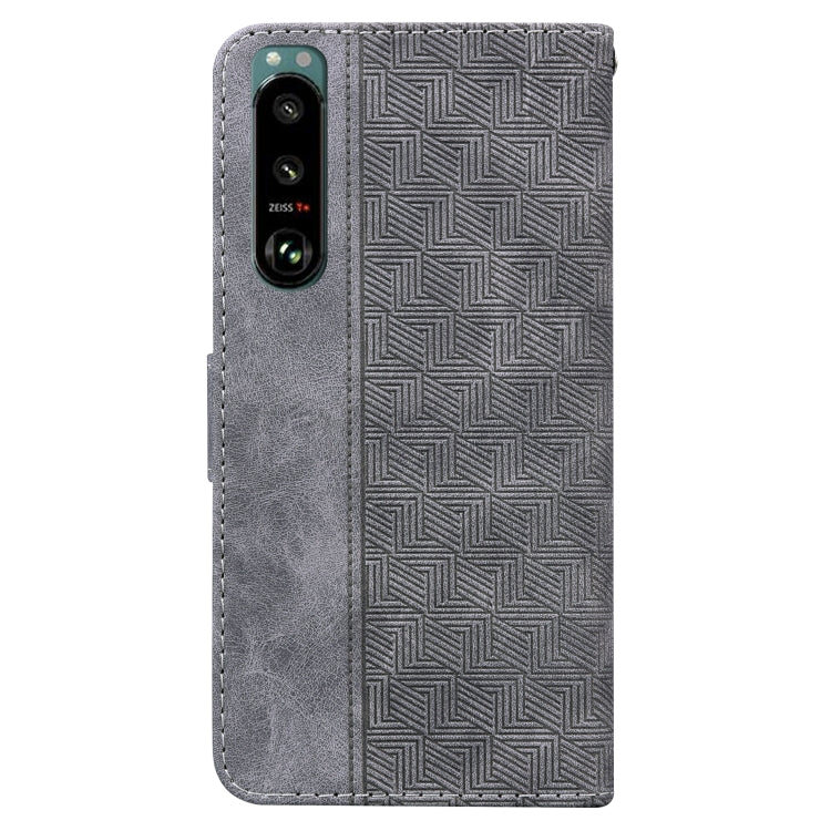 For Sony Xperia 5 III Geometric Embossed Leather Phone Case