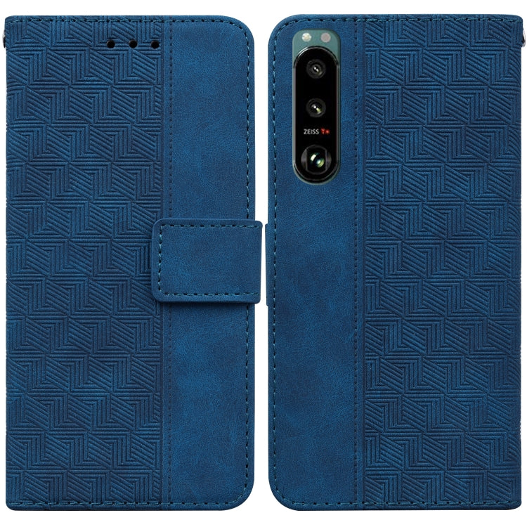 For Sony Xperia 5 III Geometric Embossed Leather Phone Case