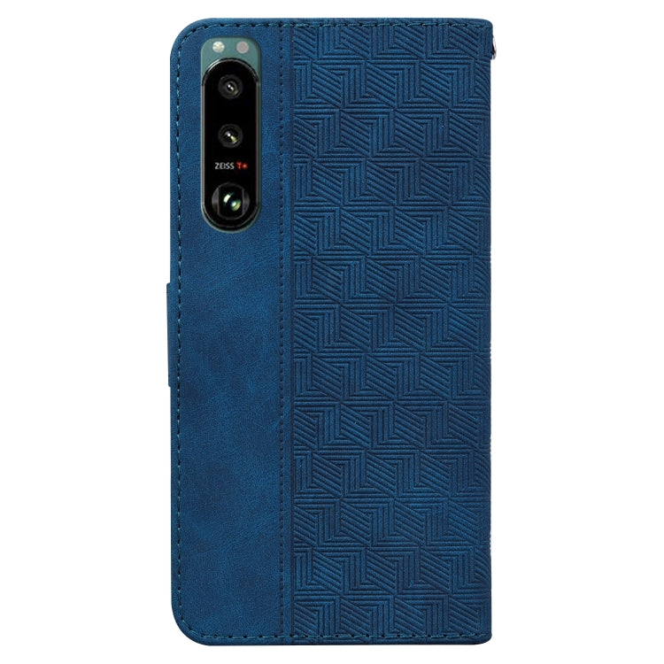 For Sony Xperia 5 III Geometric Embossed Leather Phone Case