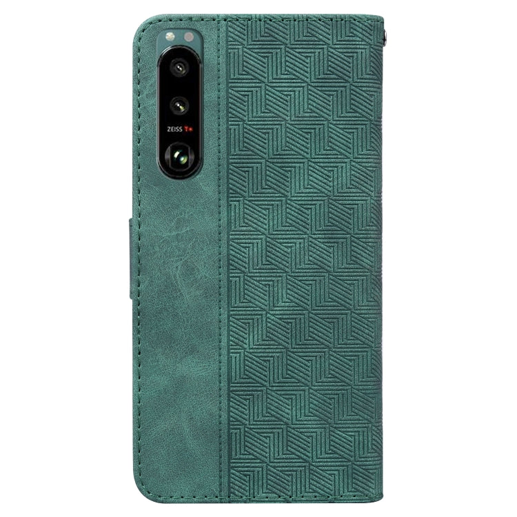 For Sony Xperia 5 III Geometric Embossed Leather Phone Case