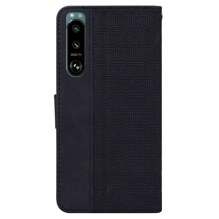 For Sony Xperia 5 III Geometric Embossed Leather Phone Case