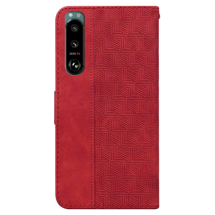 For Sony Xperia 5 III Geometric Embossed Leather Phone Case