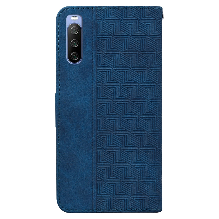 For Sony Xperia 10 III Geometric Embossed Leather Phone Case
