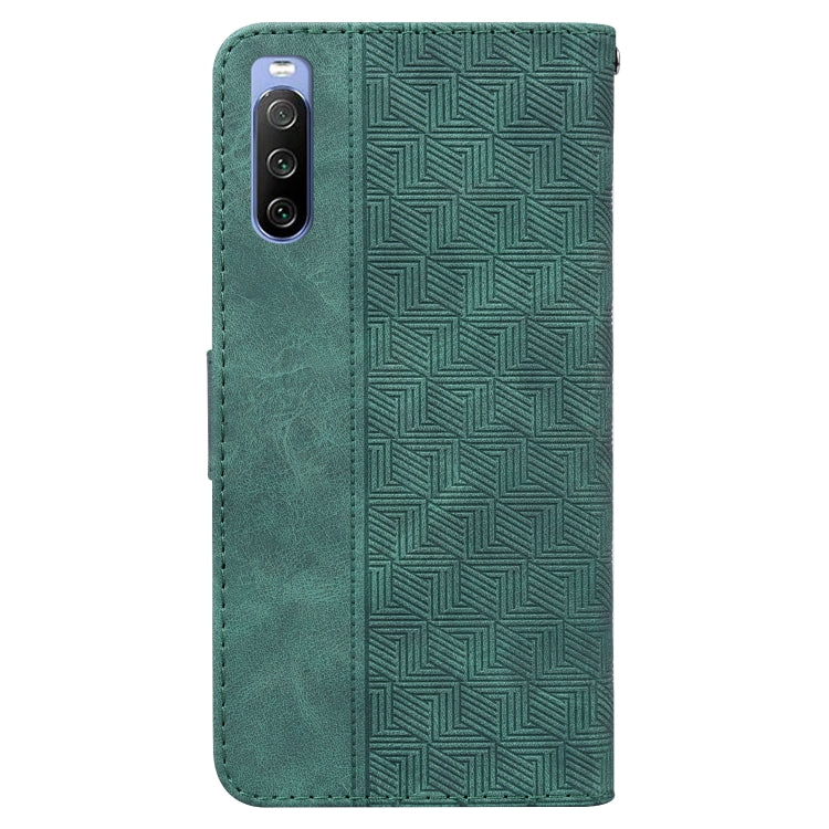 For Sony Xperia 10 III Geometric Embossed Leather Phone Case