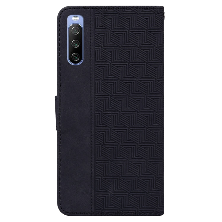 For Sony Xperia 10 III Geometric Embossed Leather Phone Case