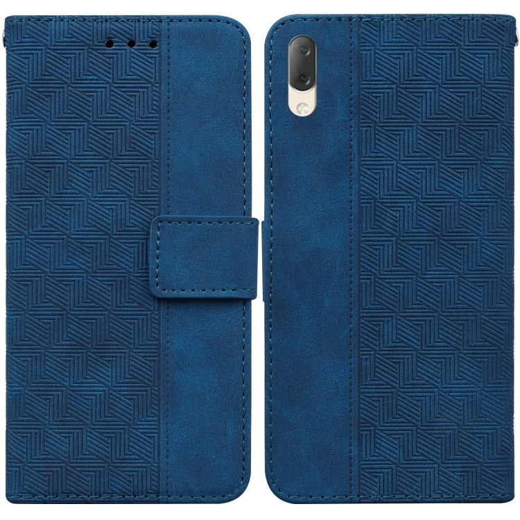 For Sony Xperia L3 Geometric Embossed Leather Phone Case
