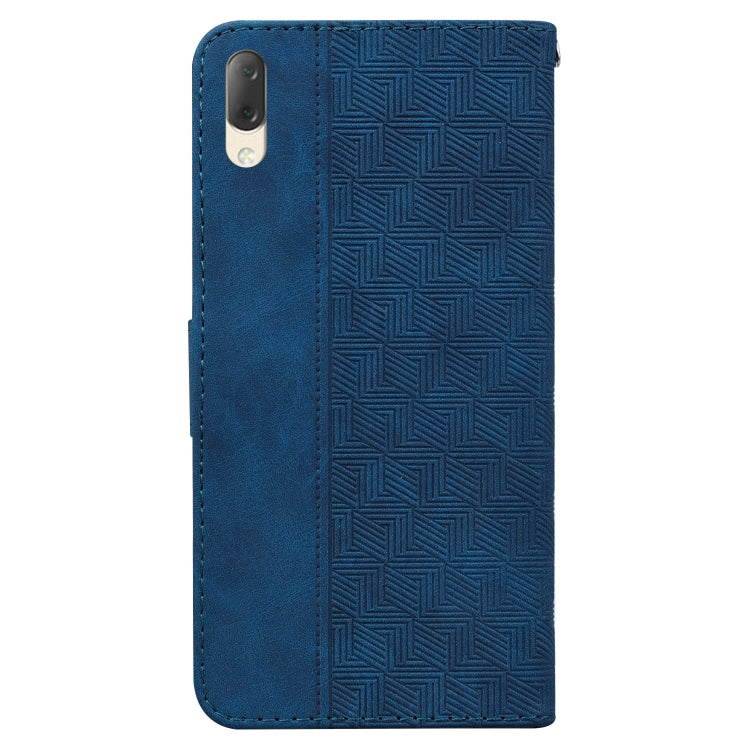For Sony Xperia L3 Geometric Embossed Leather Phone Case