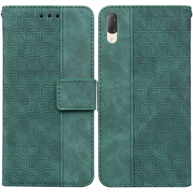 For Sony Xperia L3 Geometric Embossed Leather Phone Case