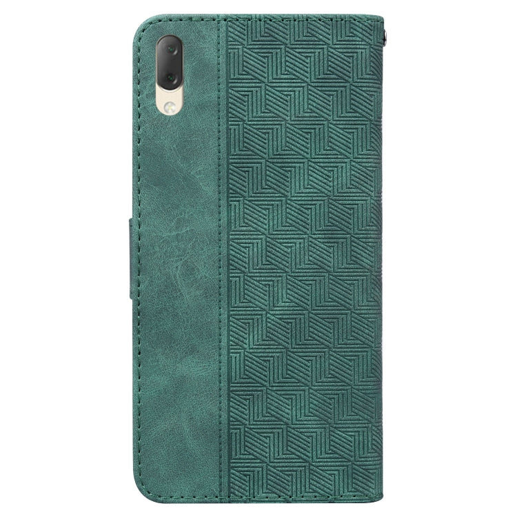 For Sony Xperia L3 Geometric Embossed Leather Phone Case