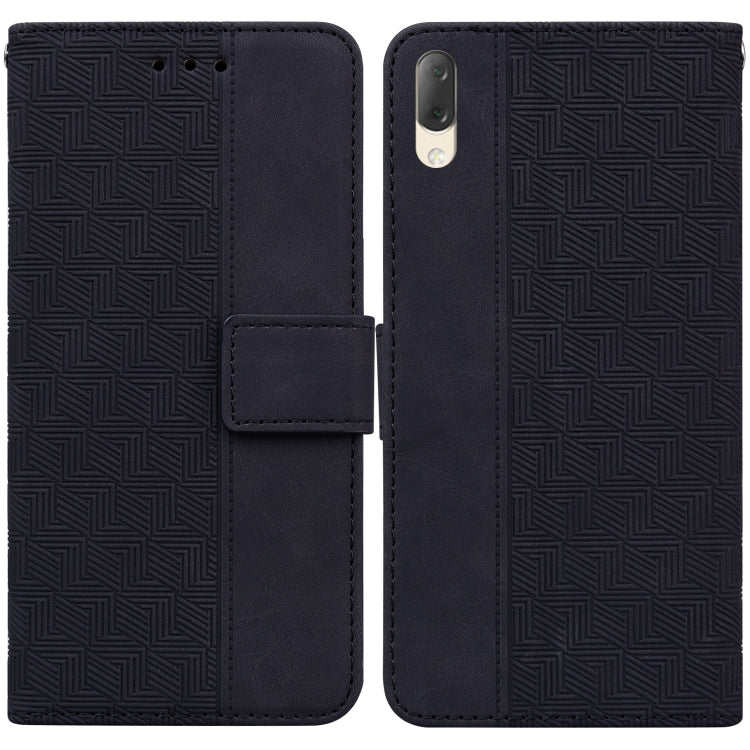 For Sony Xperia L3 Geometric Embossed Leather Phone Case