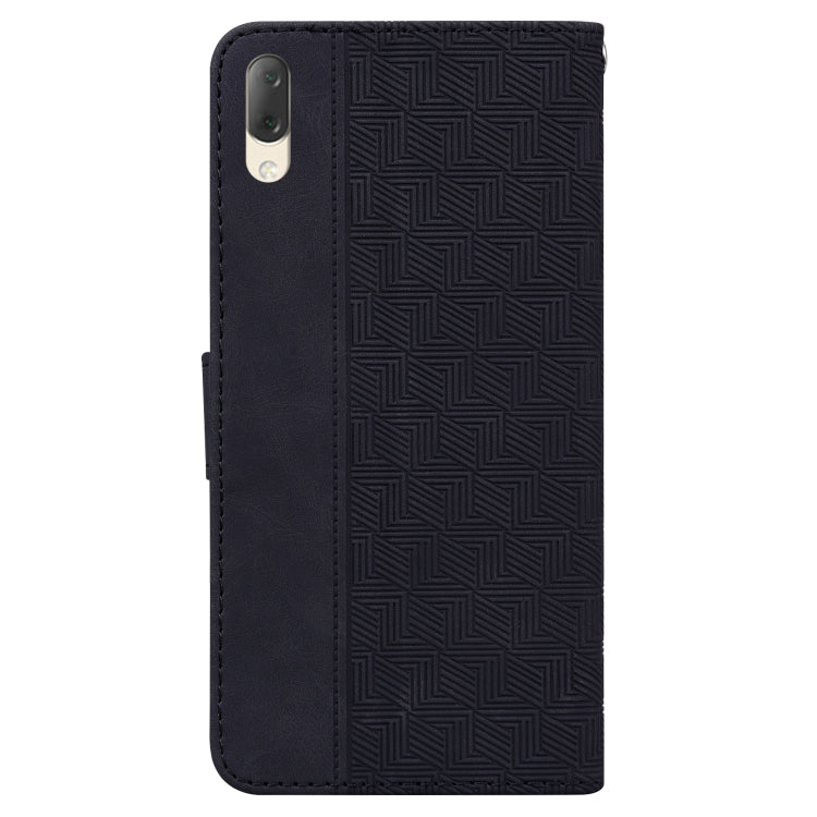 For Sony Xperia L3 Geometric Embossed Leather Phone Case